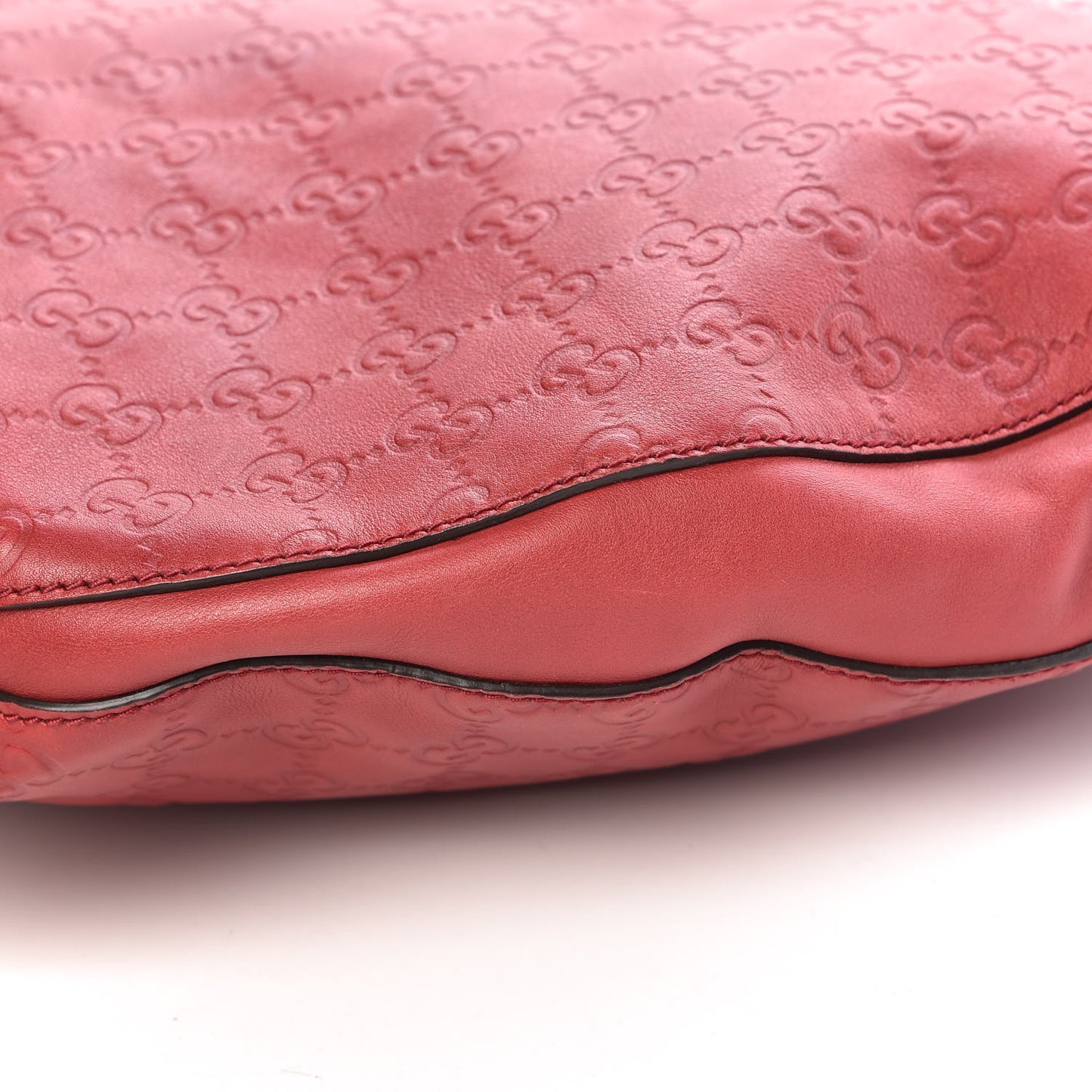 Guccissima Half Moon Bamboo Ring Hobo Red
