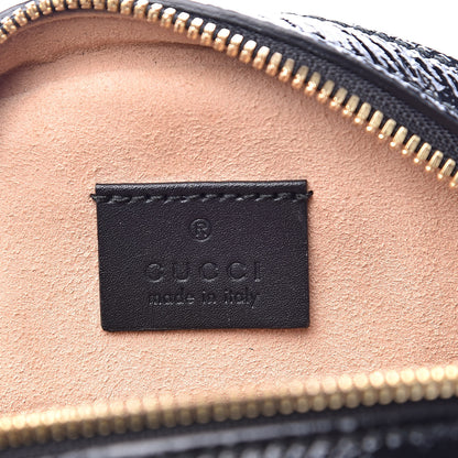 Gucci Suede Patent Web Mini Ophidia Round Shoulder Bag Black 6 of 12