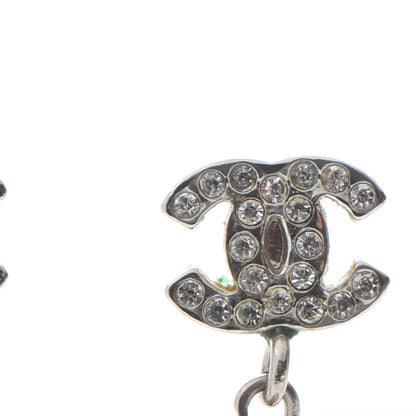 Chanel Crystal Pearl CC Drop Earrings Silver 5 of 7