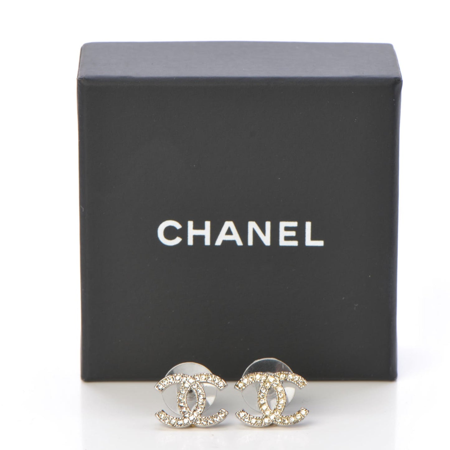 Crystal CC Earrings Silver