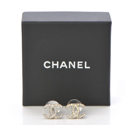 Chanel Crystal CC Earrings Silver 6 of 6