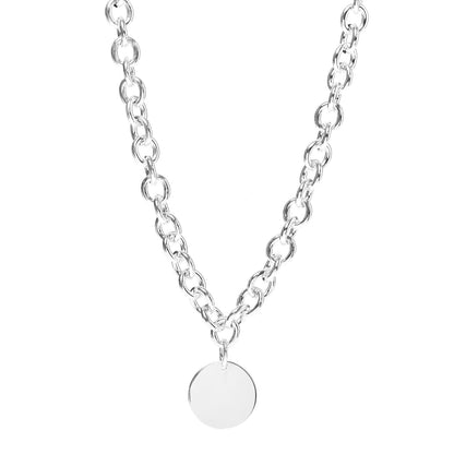 Tiffany Sterling Silver Round Tag Necklace 1 of 4