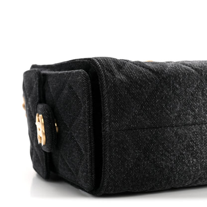 Chanel Washed Denim Quilted Mini Chanel 25 Handbag Black 9 of 10