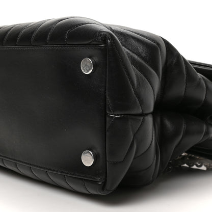Saint Laurent Calfskin Y Quilted Monogram Large Loulou Chain Satchel Black 8 of 8