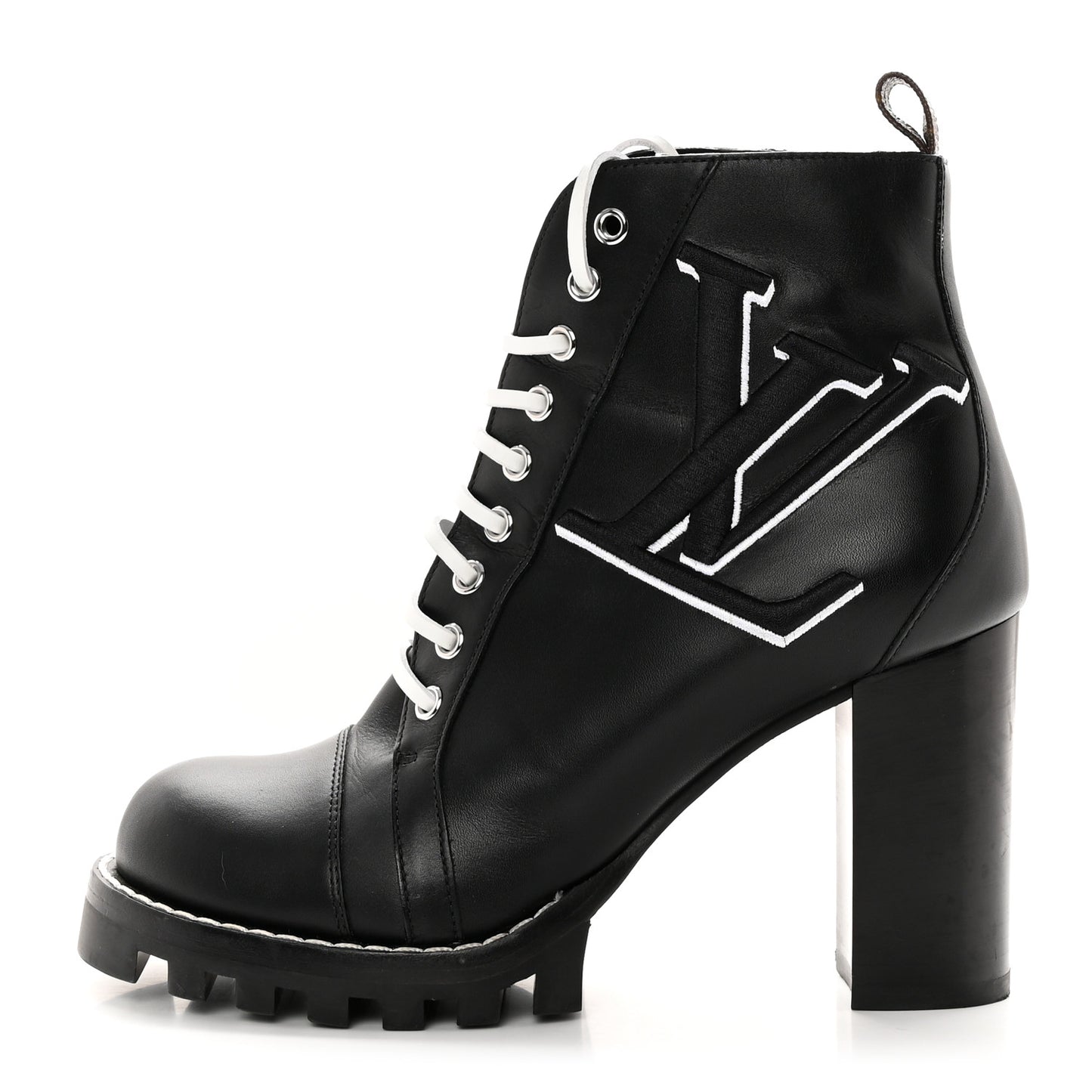 LOUIS VUITTON Calfskin Monogram Star Trail Ankle Boots 40.5 Black