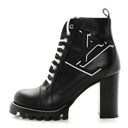 Louis Vuitton LOUIS VUITTON Calfskin Monogram Star Trail Ankle Boots 40.5 Black 1 of 14