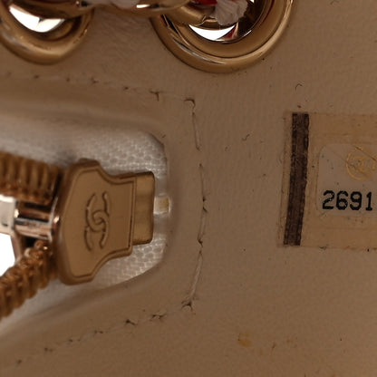 Chanel Lambskin Coco Lifesaver Round Bag Red White 7 of 11