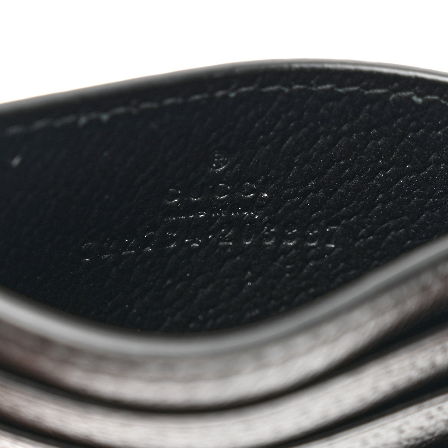 Gucci Textured Dollar Calfskin Resin Monochrome GG Marmont Card Holder Black 6 of 6