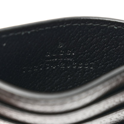 Gucci Textured Dollar Calfskin Resin Monochrome GG Marmont Card Holder Black 6 of 6