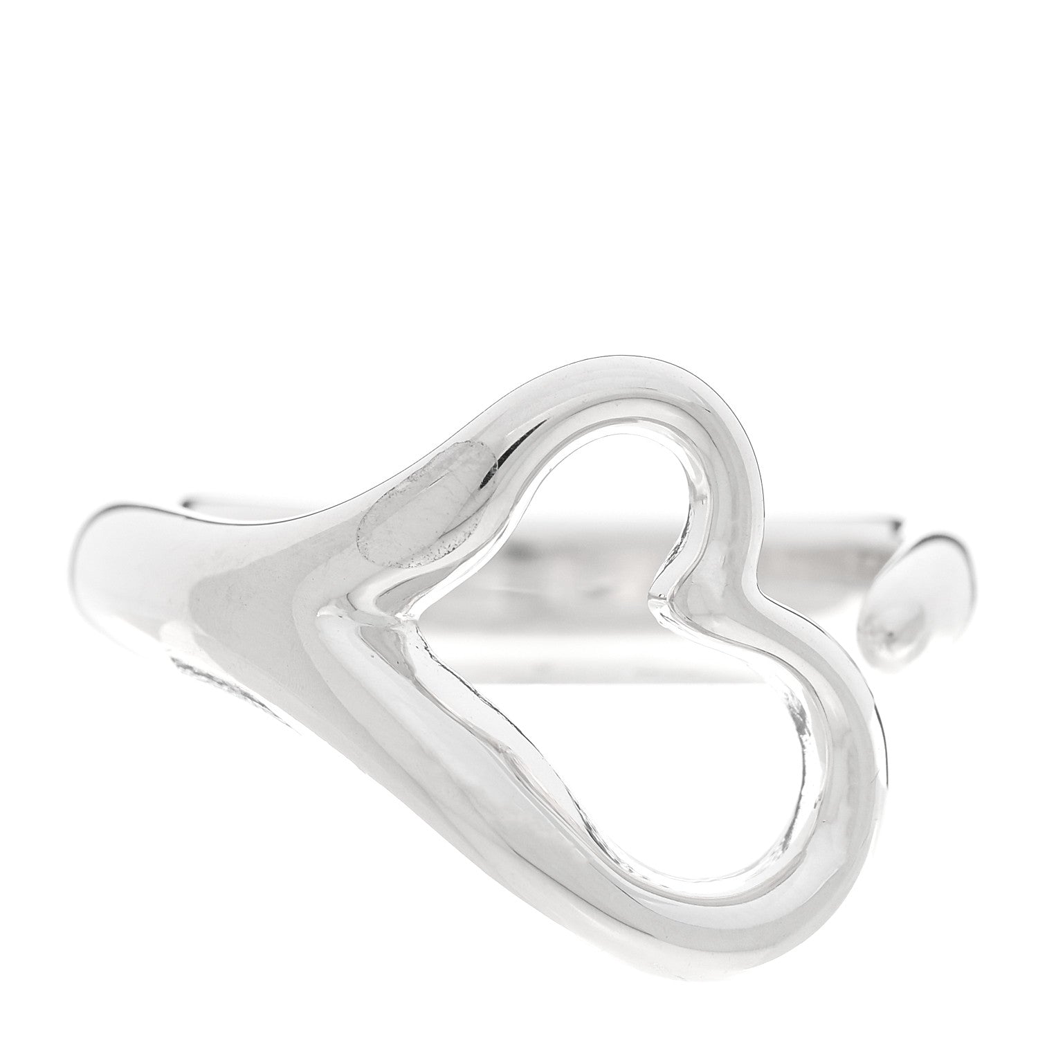 Tiffany Sterling Silver Elsa Peretti Open Heart Ring 55 7.25 1 of 5