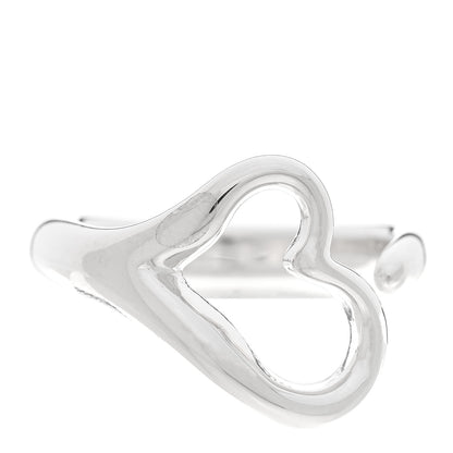 Tiffany Sterling Silver Elsa Peretti Open Heart Ring 55 7.25 1 of 5