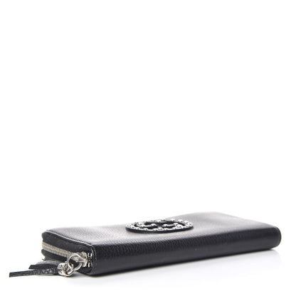 Gucci Pebbled Calfskin Studded Soho Zip Around Wallet Black 4 of 10