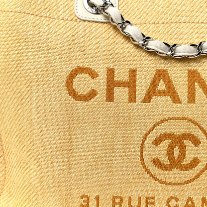 Chanel Canvas Medium Deauville Tote Light Yellow 12 of 15