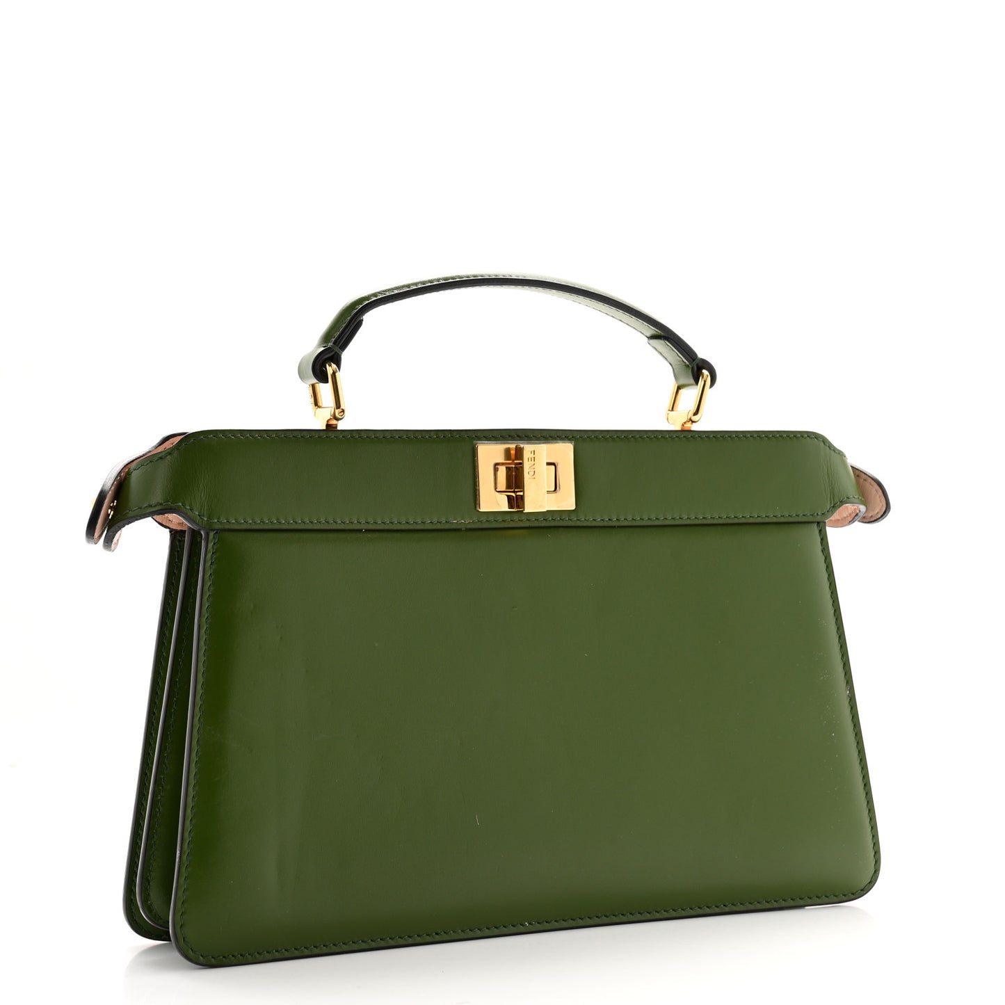 Vitello King Luxor Shiny Nappa Peekaboo I SEE U East West Satchel Verde Light Rose
