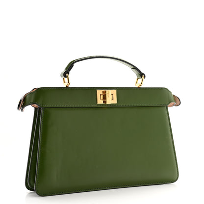 Fendi Vitello King Luxor Shiny Nappa Peekaboo I SEE U East West Satchel Verde Light Rose 3 of 15