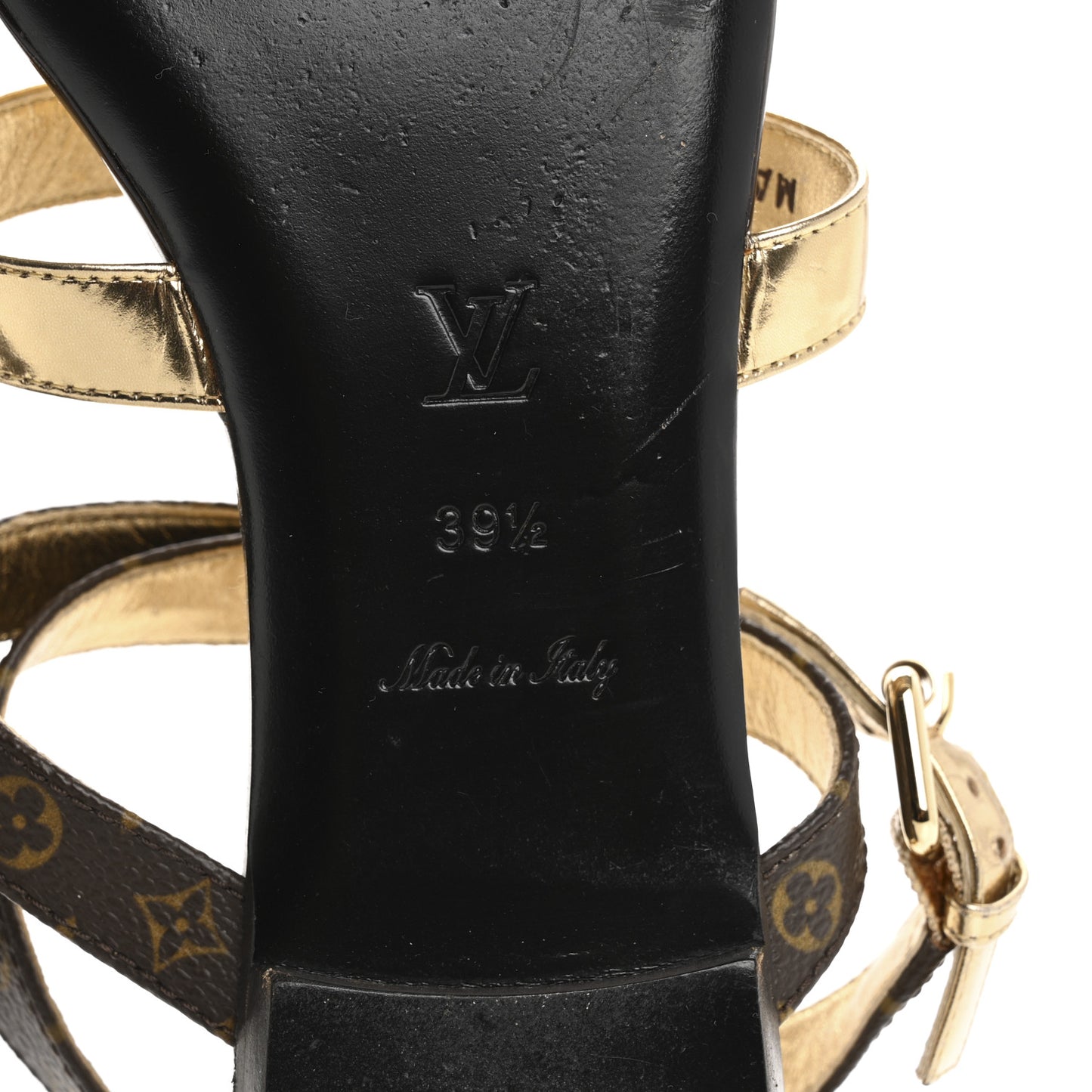 Monogram Gladiator Sandals 39.5 Gold