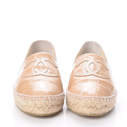 Chanel Patent CC Espadrilles 37 Beige 2 of 10