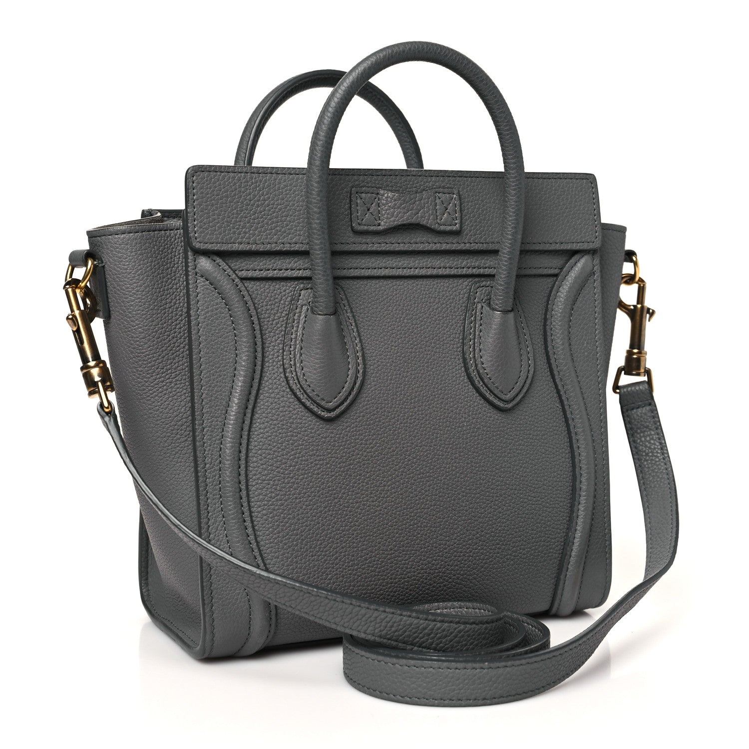Celine Baby Drummed Calfskin Nano Luggage Kohl 3 of 8