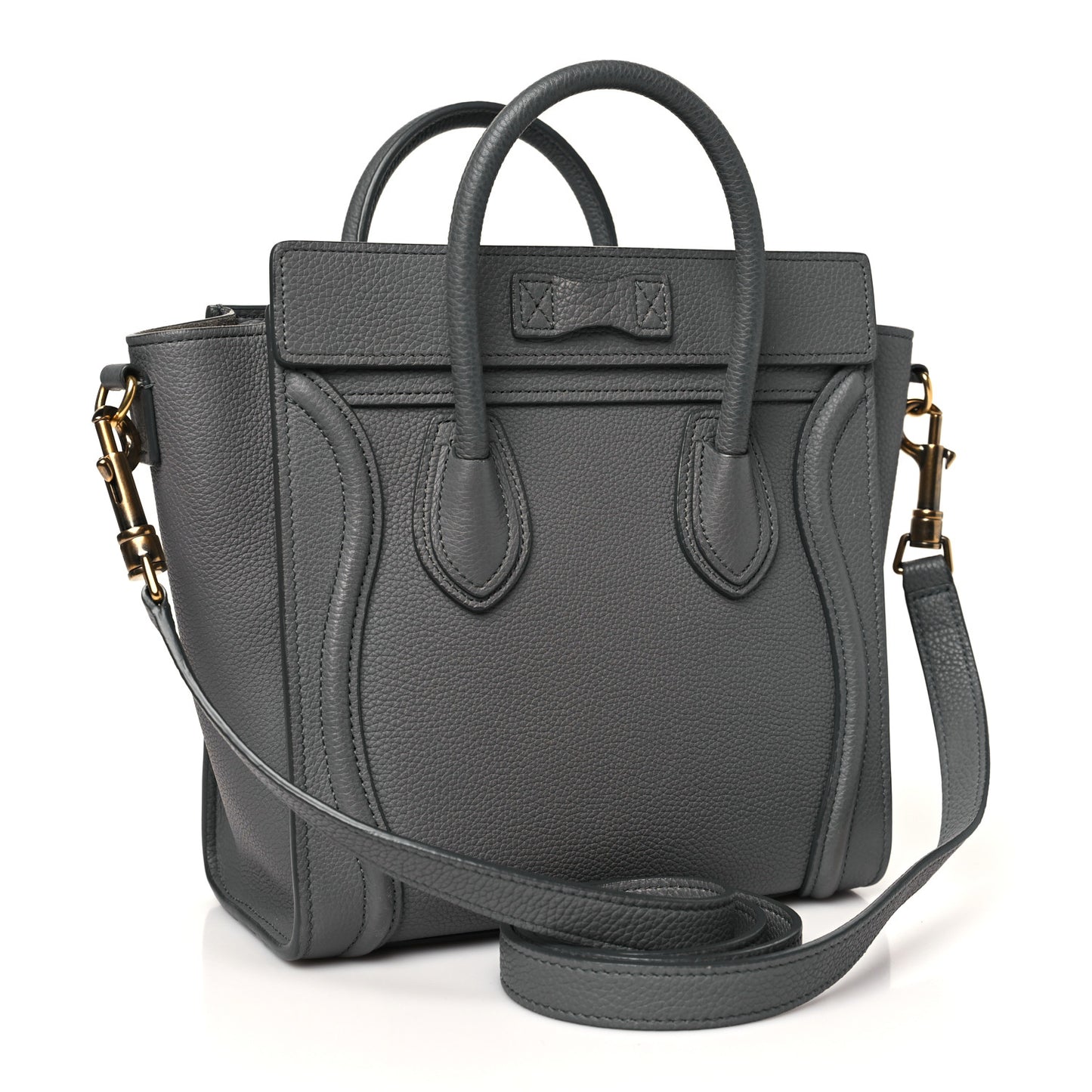 Baby Drummed Calfskin Nano Luggage Kohl