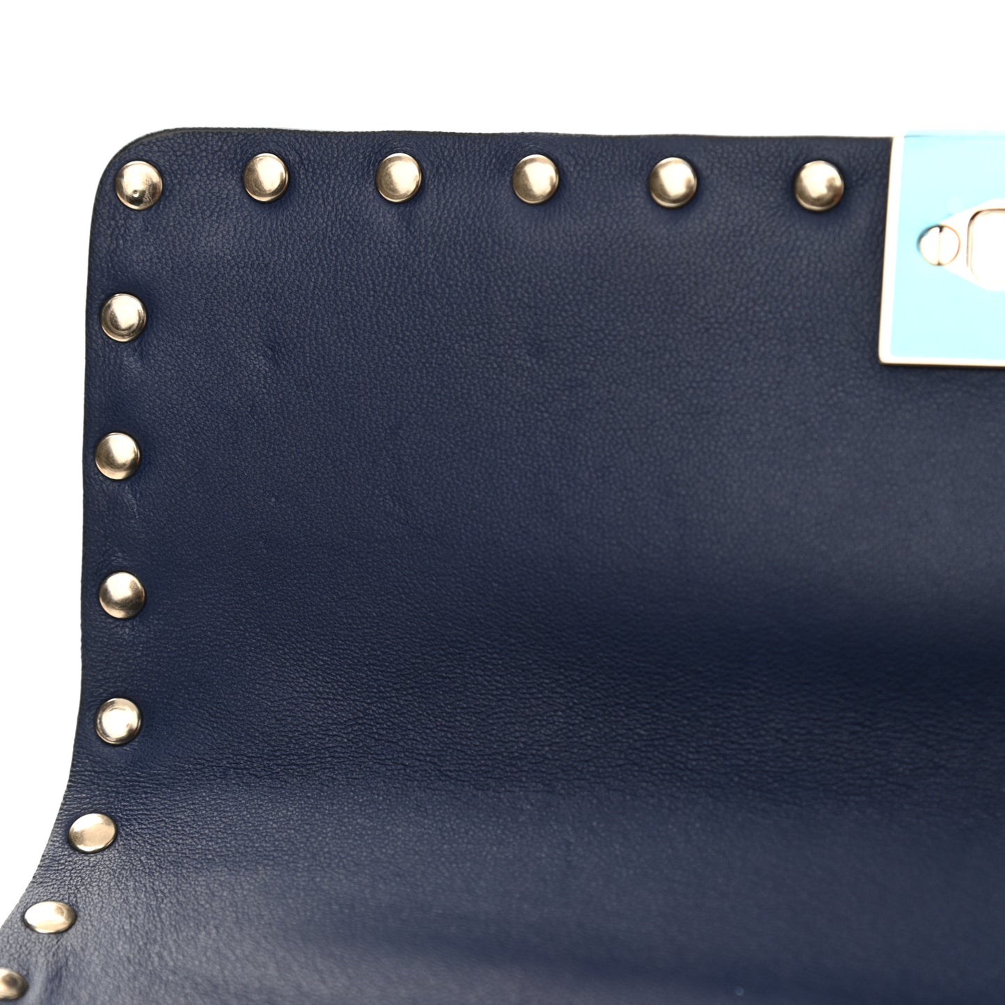 Nappa VLTN Print Medium Rockstud Spike Shoulder Bag Pure Blue White