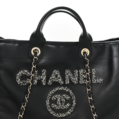 Chanel Calfskin Tweed Medium Deauville Tote Black Multicolor 8 of 12