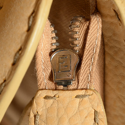 Fendi Woven Straw Calfskin Romano Selleria Medium Adele 1328 Bag Naturale 10 of 10