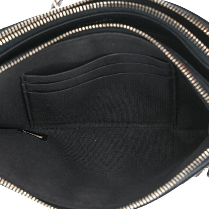 Chanel Calfskin Chevron Quilted Tassel Clutch With Chain Navy 11 of 12