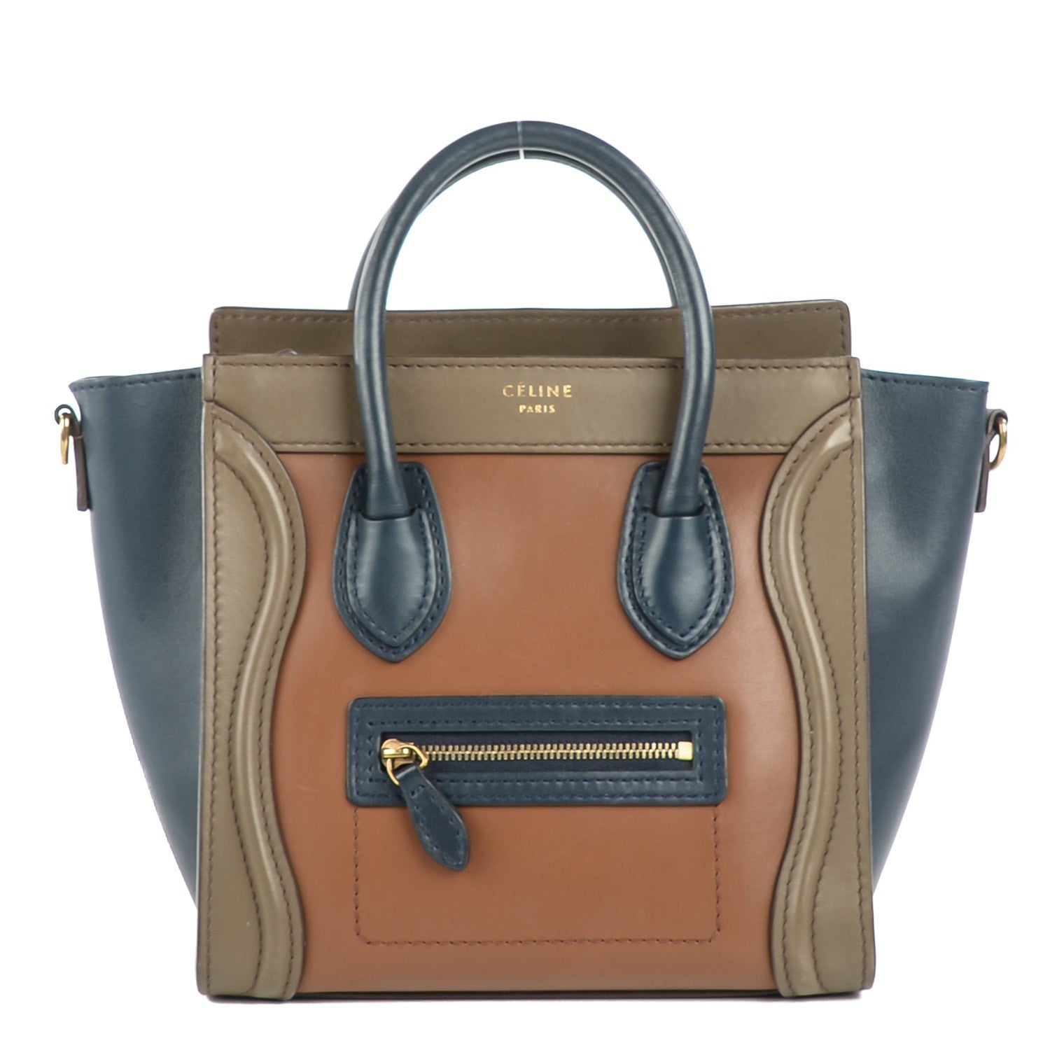 Celine Smooth Calfskin Nano Tri-Color Luggage Camel 1 of 7