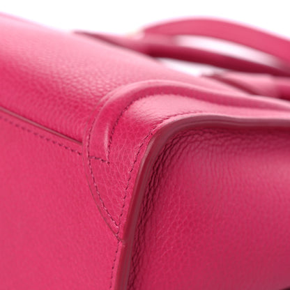 Celine Drummed Calfskin Nano Luggage Fuchsia 12 of 19