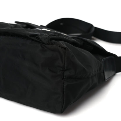 Prada Nylon Vela Saffiano Single Buckle Messenger Shoulder Bag Black 9 of 9