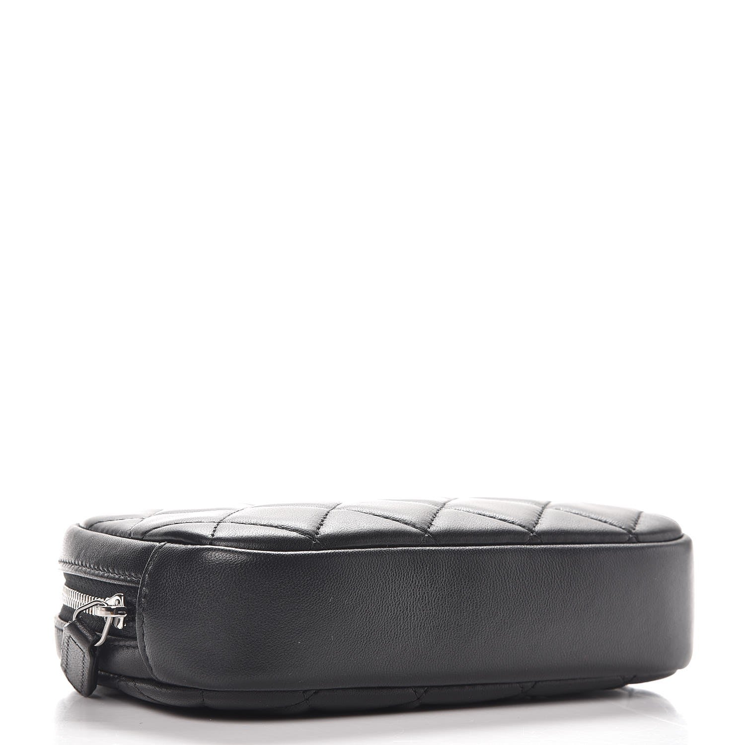 Chanel Lambskin Quilted Small Curvy Pouch Cosmetic Case Black 4 of 8
