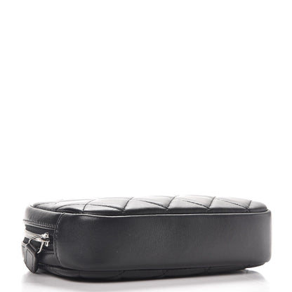 Chanel Lambskin Quilted Small Curvy Pouch Cosmetic Case Black 4 of 8