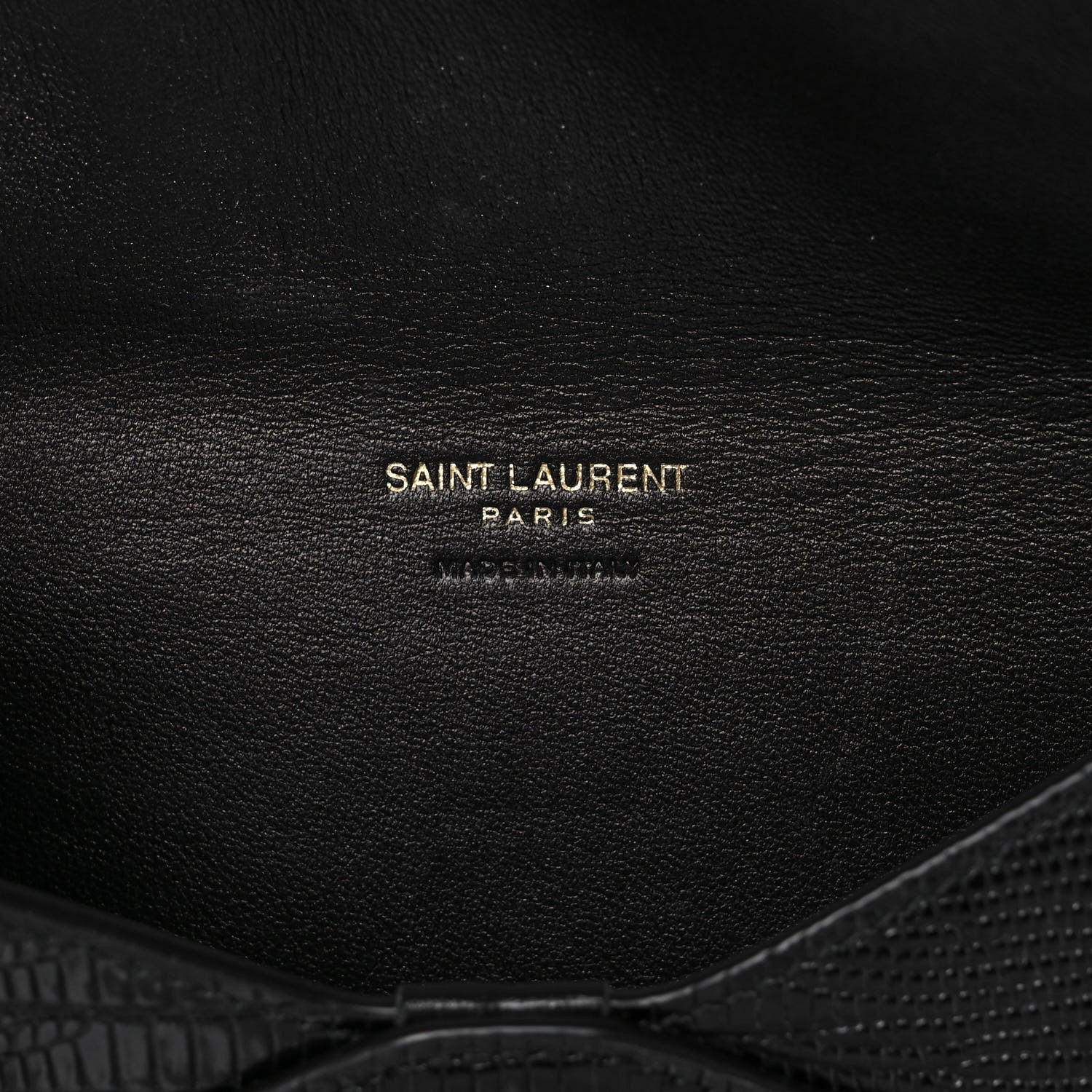 Saint Laurent Calfskin Lizard Embossed Paloma Monogram Clutch Black 6 of 11