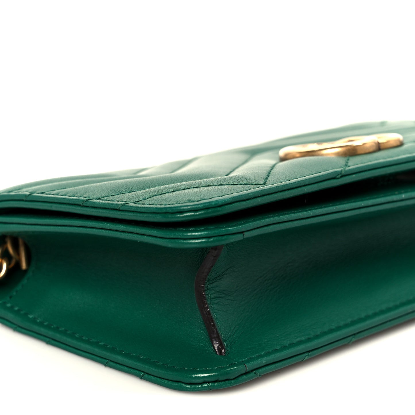 Calfskin Matelasse GG Marmont Mini Bag Emerald Green