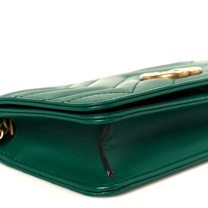 Gucci Calfskin Matelasse GG Marmont Mini Bag Emerald Green 8 of 10