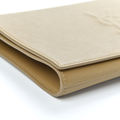 Saint Laurent Calfskin Monogram Large Belle De Jour Clutch Beige 7 of 8