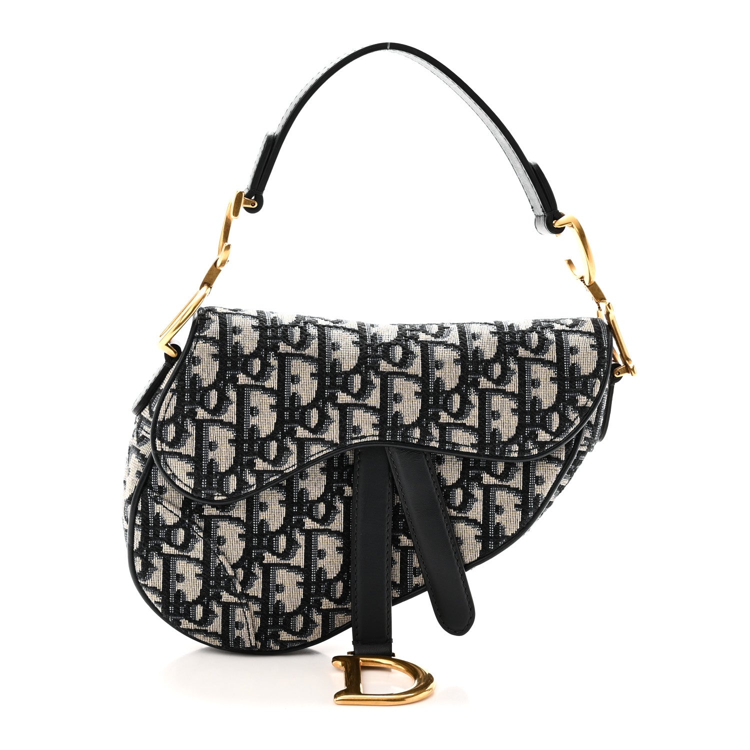 Christian Dior Oblique Mini Saddle Bag Blue 1 of 10