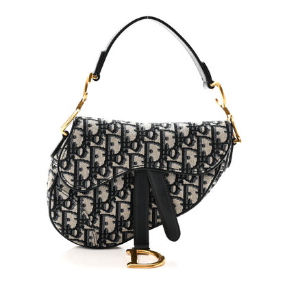 Christian Dior Oblique Mini Saddle Bag Blue 1 of 10