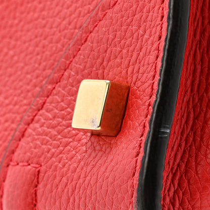 Celine Drummed Calfskin Mini Luggage Coquelicot 12 of 12