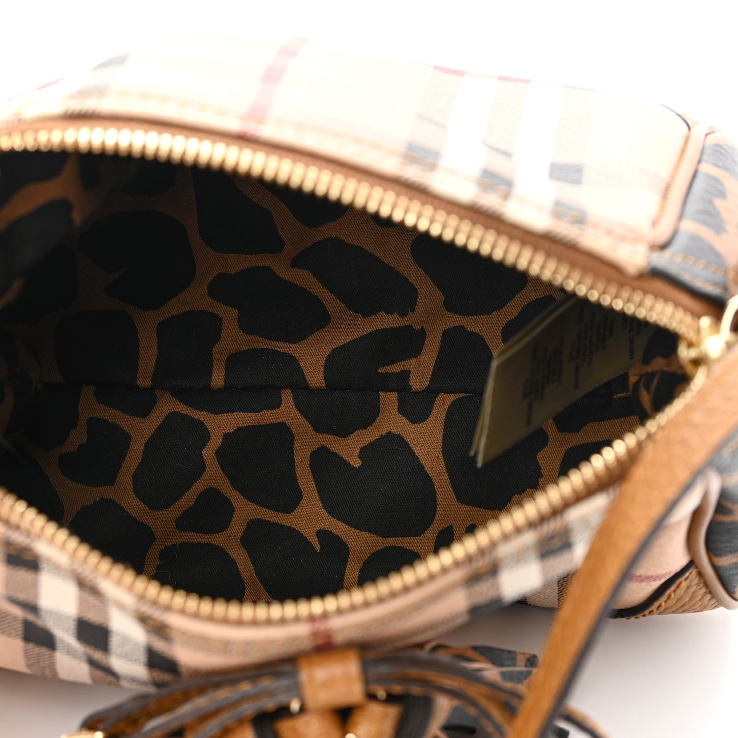 Burberry Haymarket Check Animal Print Mini Blaze Crossbody Bag Brown 5 of 12