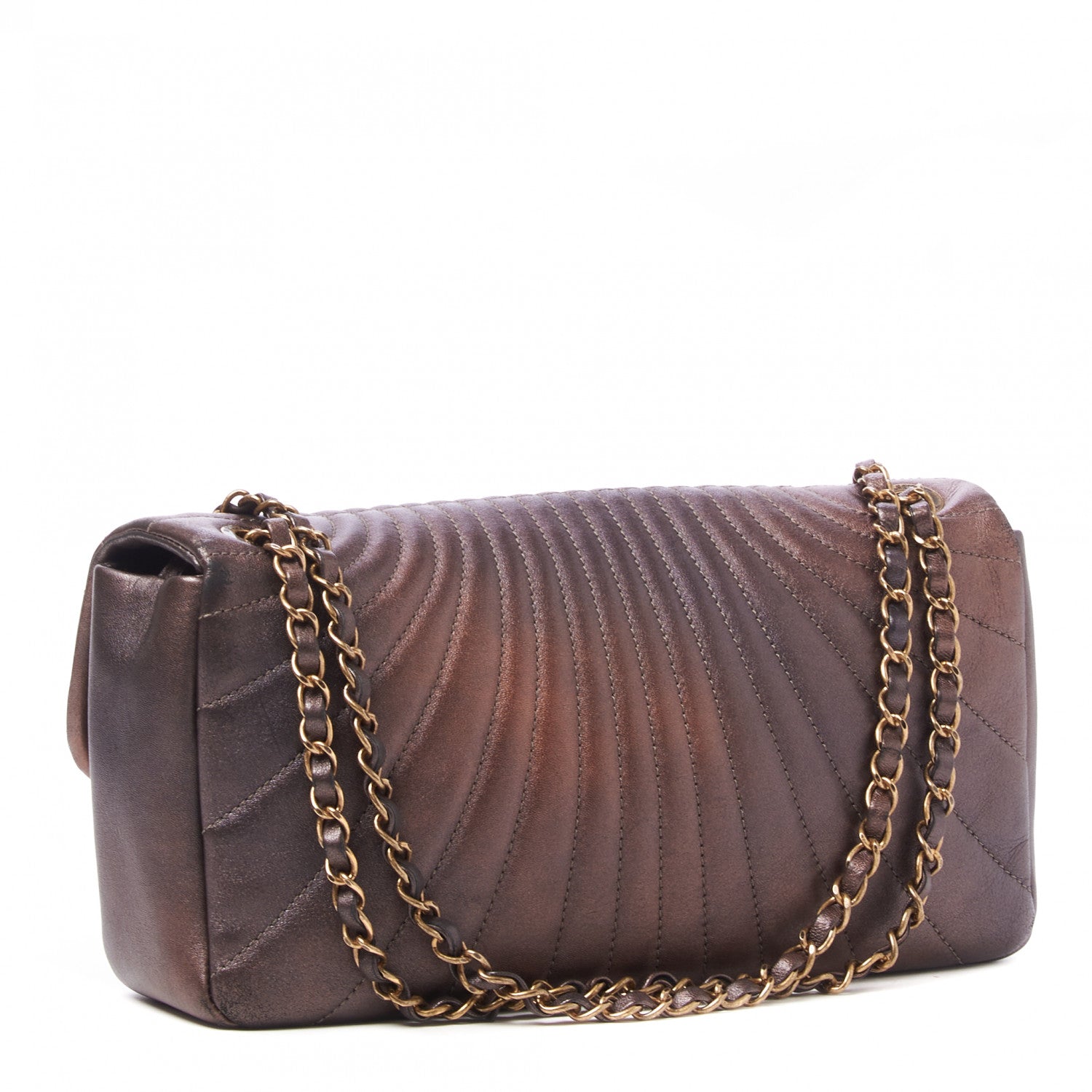 Chanel Metallic Calfskin Degrade East West Flap Bronze 3 of 10