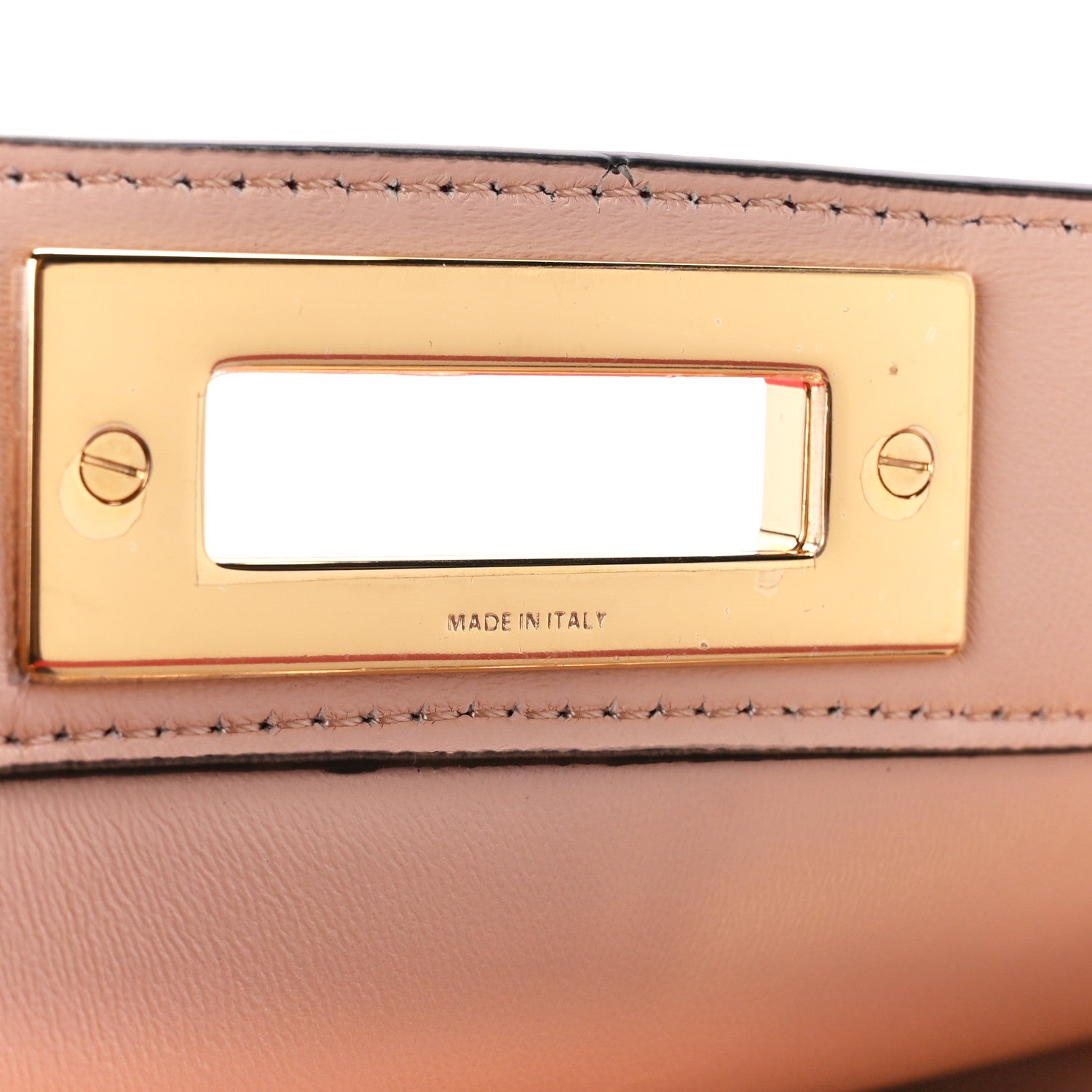 Fendi Vitello Seta Shiny Nappa Medium Peekaboo I SEE U Satchel Lampone Light Rose 10 of 14