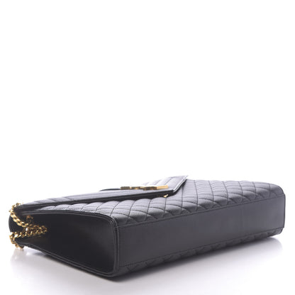 Saint Laurent Grain De Poudre Large Tri-Quilt Monogram Satchel Black 4 of 9