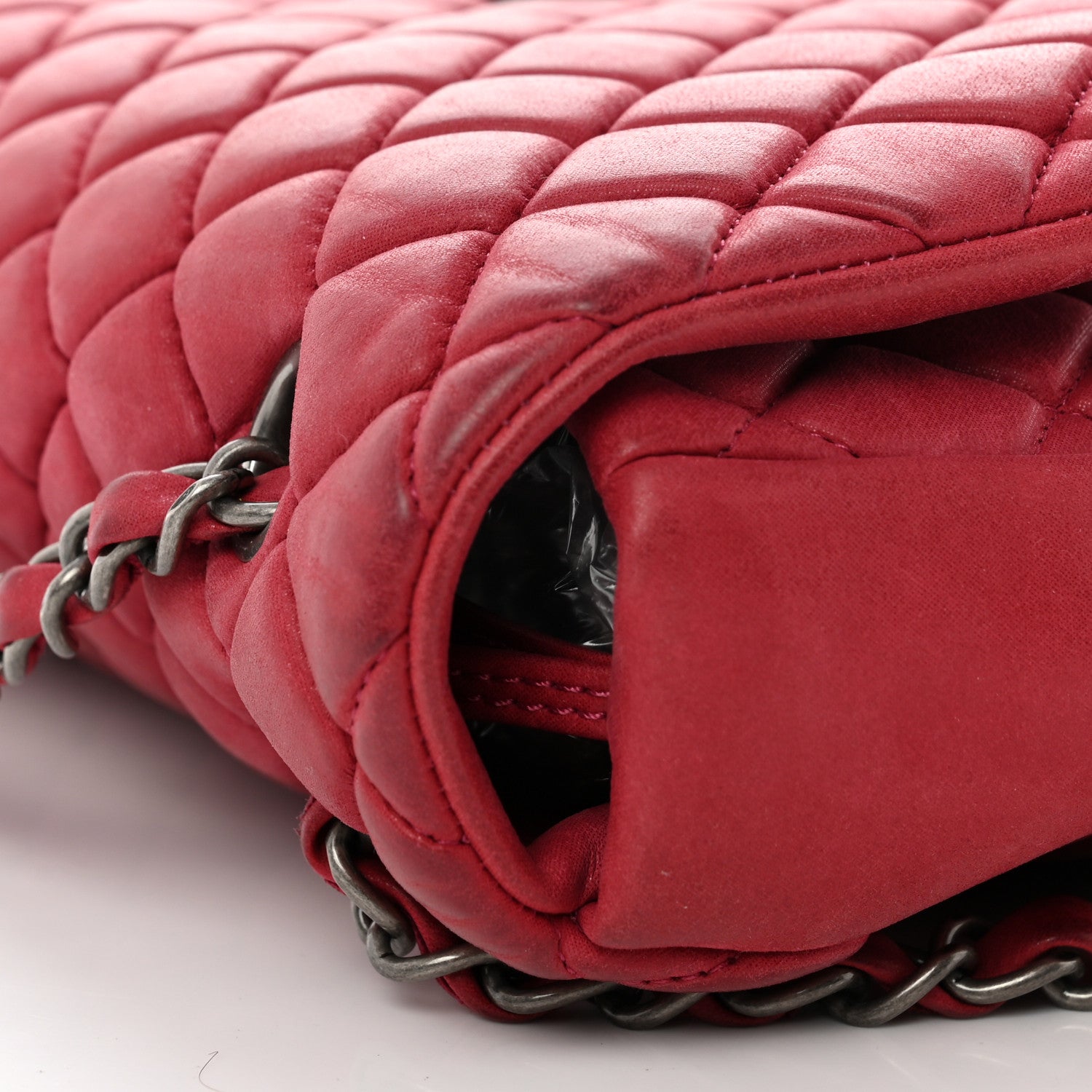Chanel Iridescent Calfskin Small New Bubble Quilt Flap Fuchsia 12 of 12