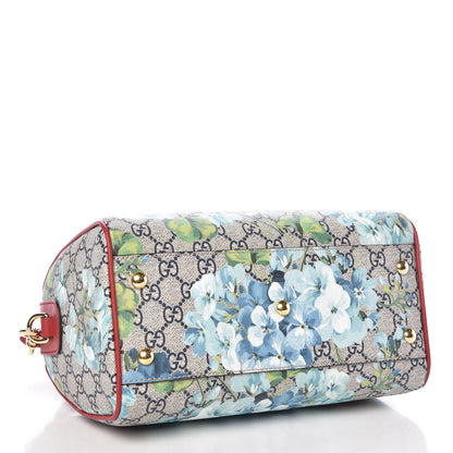 Gucci GG Supreme Monogram Blooms Small Boston Beige Blue Navy Hibiscus Red 5 of 10