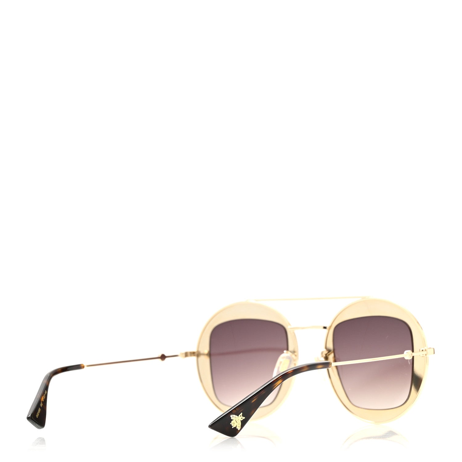 Gucci Round Frame Sylvie Web Sunglasses GG0105S Gold 7 of 14
