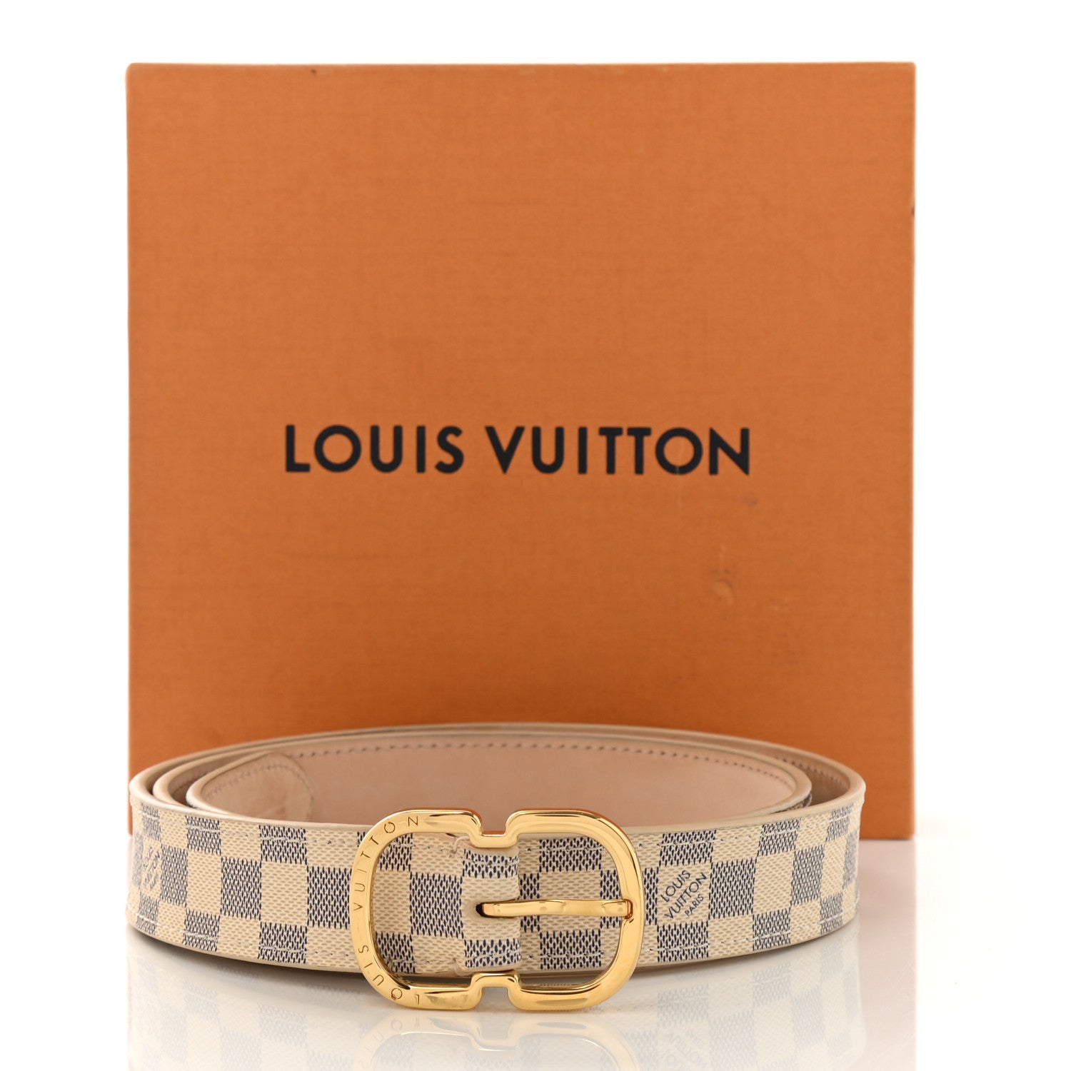 Louis Vuitton Damier Azur 25mm Belt 85 34 7 of 7