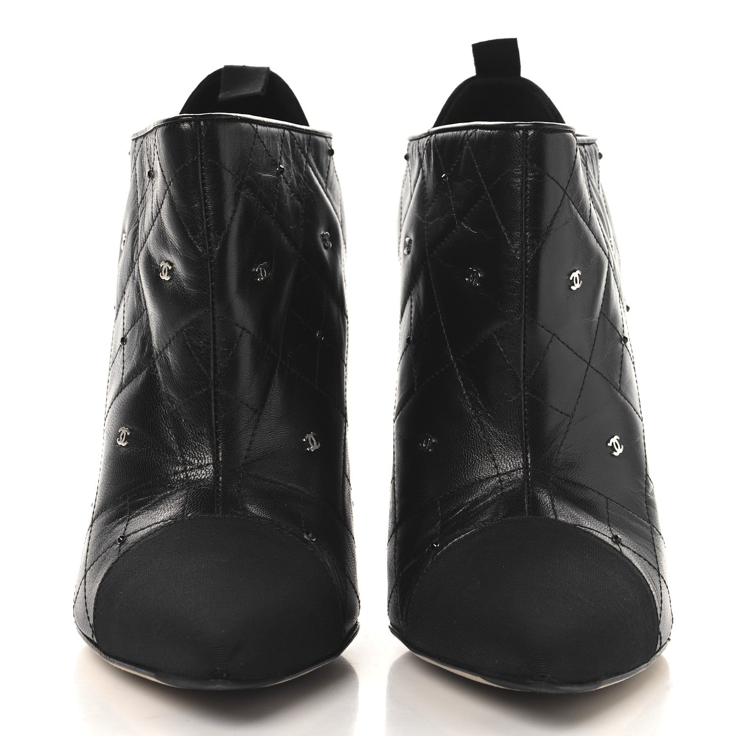 Chanel Lambskin Quilted CC Cap Toe Booties 41 Black 3 of 11