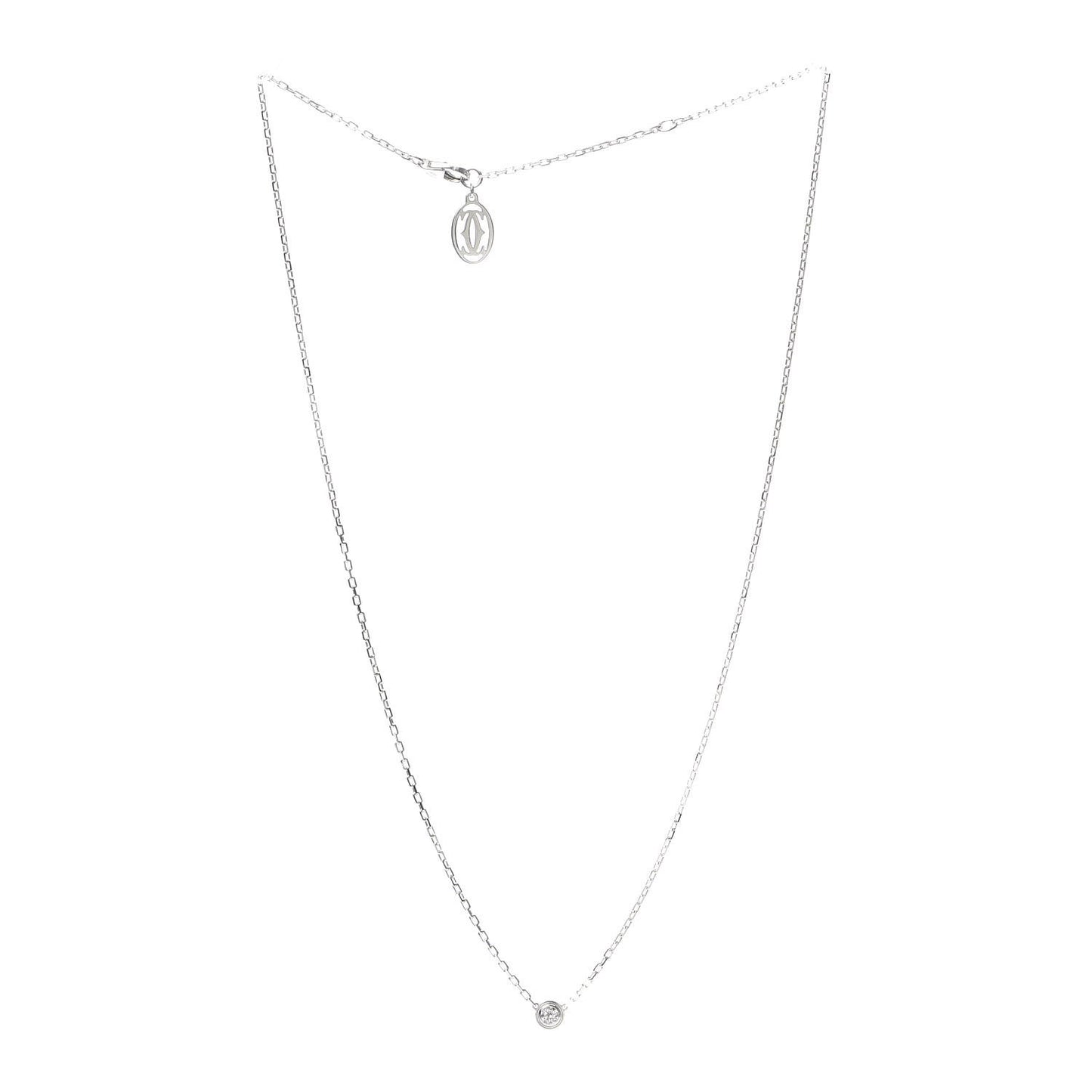 18K White Gold Diamond SM D'Amour Pendant Necklace