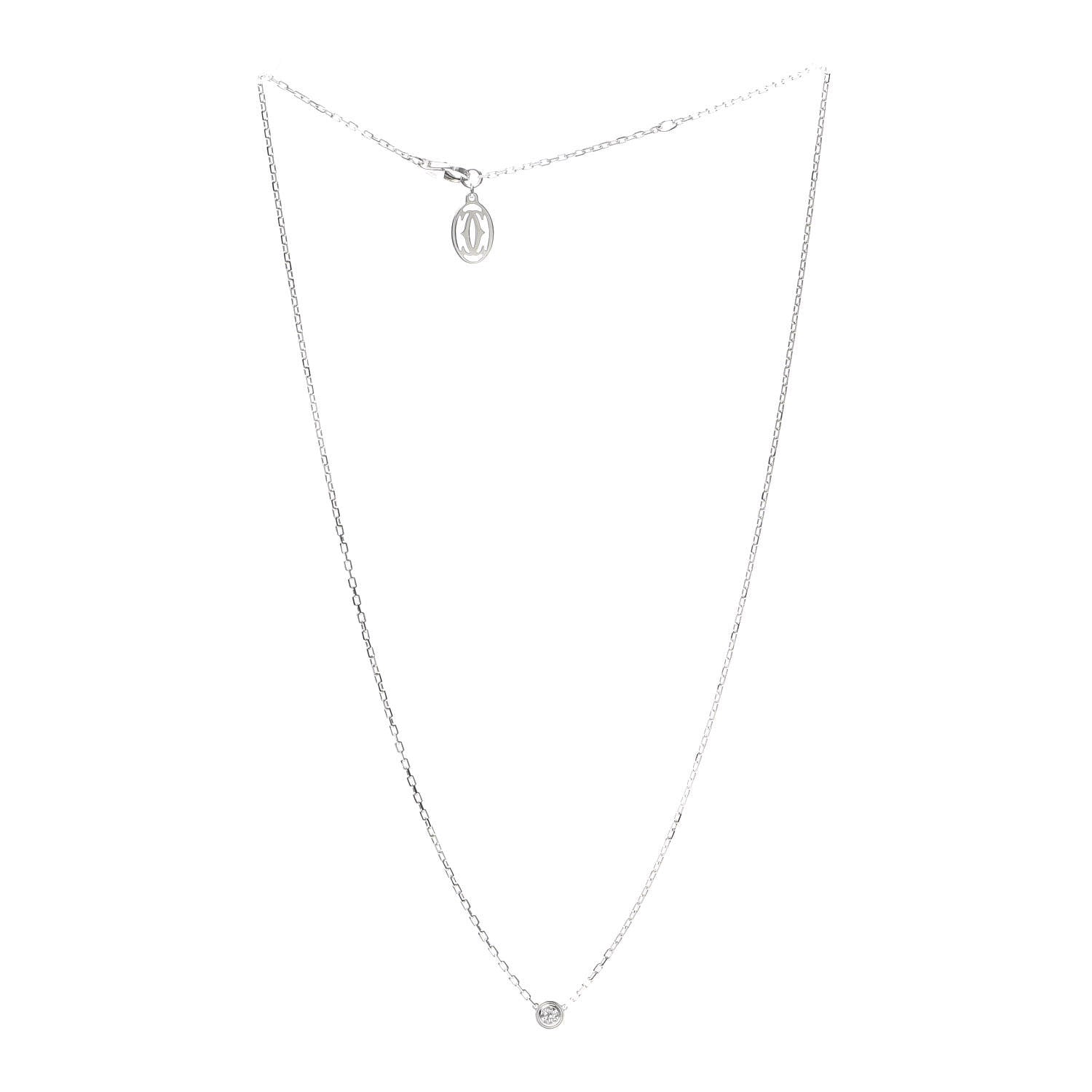 Cartier 18K White Gold Diamond SM D'Amour Pendant Necklace 3 of 7